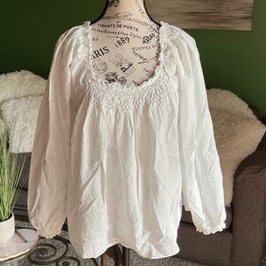 Elegant White Women's Blouse, Size M